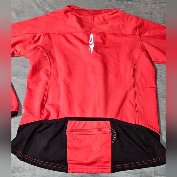 Brooks Women's Medium Athletic Vapor-Dry Red 1/4 Zip Pullover Long Sleeve Shirt - Picture 12 of 13